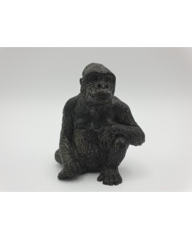 Gorilla nero in bronzo a cera persa