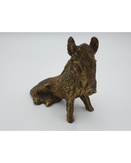 Small boar in lost wax bronze