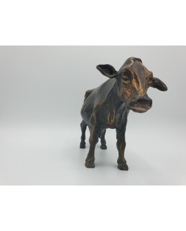 Black cow in lost wax bronze