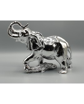 Large elephant in silver color marble dust