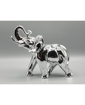 Medium Elephant in silver color marble dust