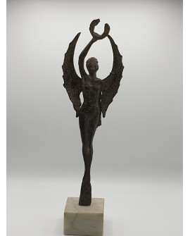 V4- Winged Victory lost wax bronze and marble base