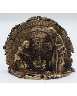 Christmas Nativity scene in brass-plated alloy  NT10