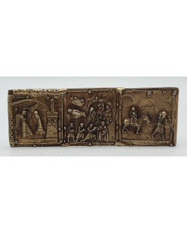 Small Christmas Tryptych of the door of San Zeno in brass-plated alloy NT16
